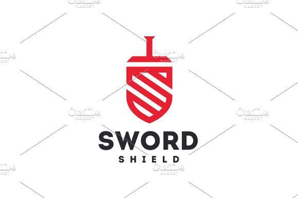 Maze Color Shield Logo - Sword Shield Logo ~ Logo Templates ~ Creative Market