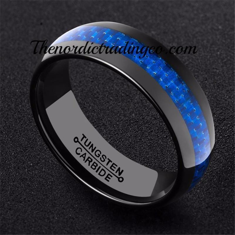 Thin Blue Ring Logo - Blue Lives Matter in Black Tungsten Carbide Thin Blue Line Carbon ...