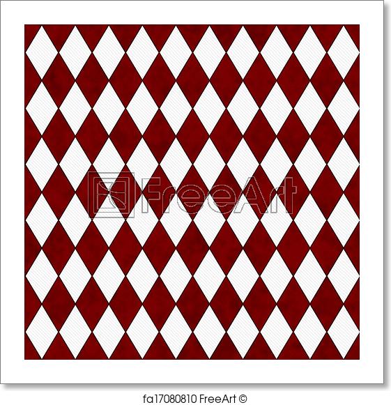 Red and White Diamond Logo - Free art print of Red and White Diamond Shape Fabric Background. Red