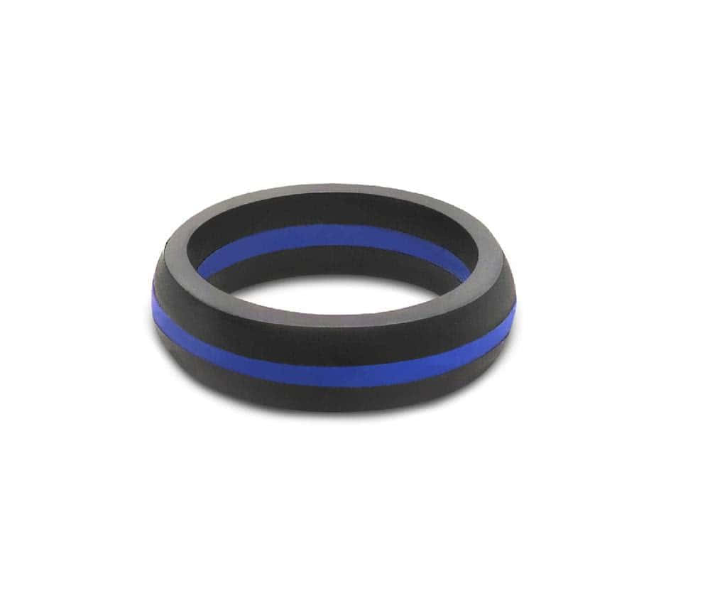 Thin Blue Ring Logo - Buy Qalo Women's Thin Blue Line Silicone Ring