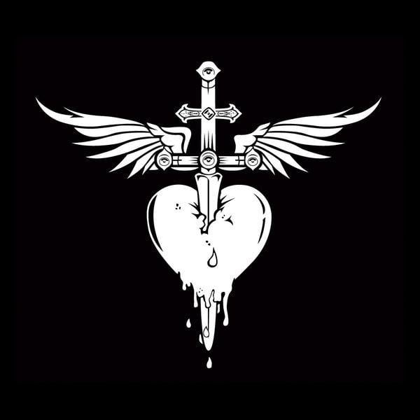 Bon Jovi Logo - Official Bon Jovi Heart N Dagger Decal Sticker | 2018 Tour Returns ...