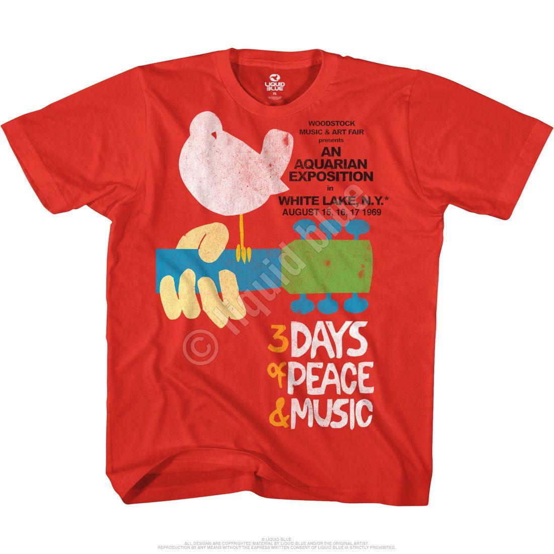 Liquid Blue and Red Logo - Woodstock 3 Days Red T Shirt Tee Liquid Blue