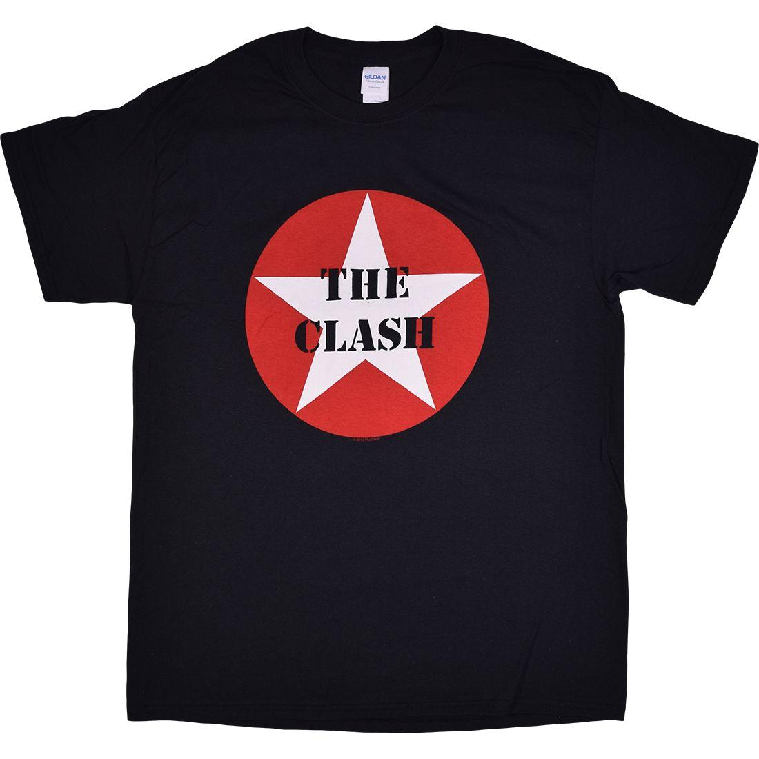 Liquid Blue and Red Logo - The Clash Star Logo Black T-Shirt Tee Liquid Blue
