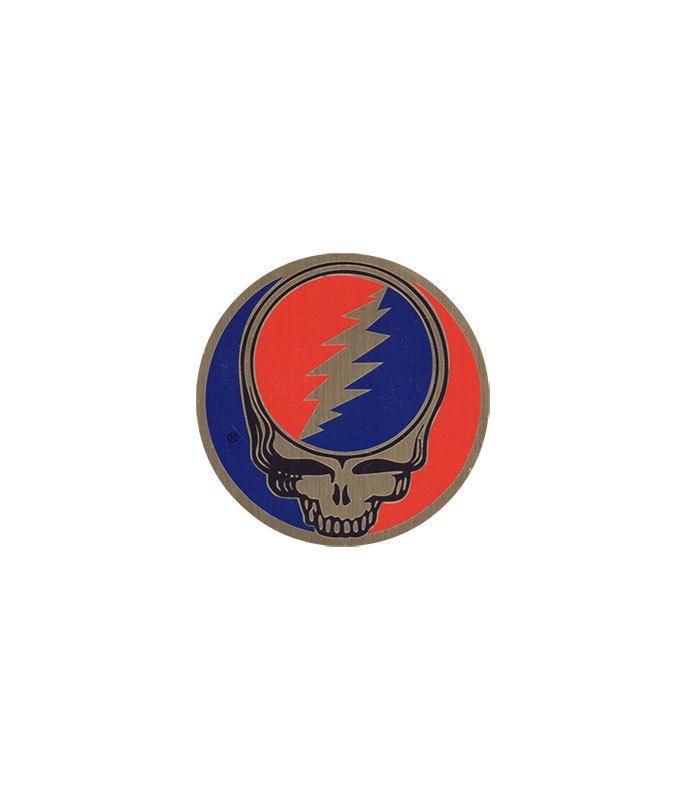 Steal Your Face Logo - Grateful Dead Steal Your Face 1 in. Metal Sticker Liquid Blue