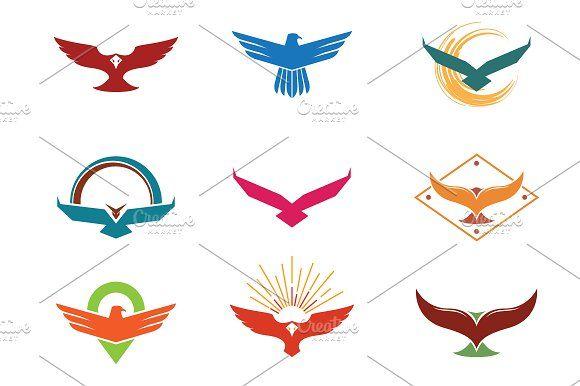 Falcon Bird Logo - Eagle Hawk Falcon Logo Template Logo Templates Creative Market