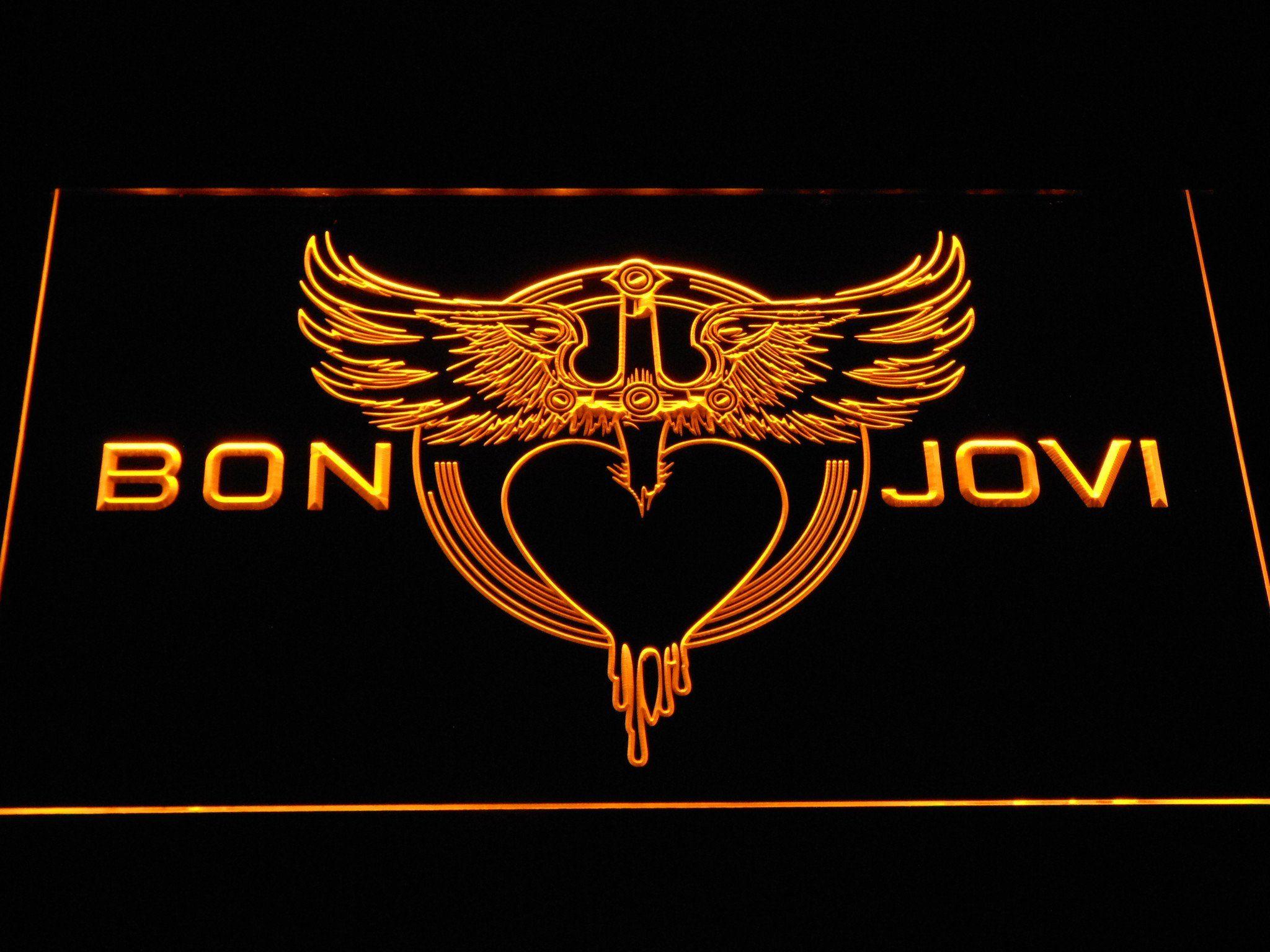 Bon Jovi Logo - Bon Jovi Heart and Dagger Logo LED Neon Sign