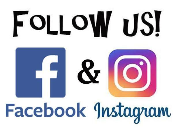 Follow Us On Facebook and Instagram Logo - Find us on Facebook and Instagram!