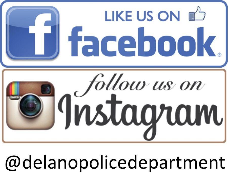 Like Us On Facebook and Instagram Logo - Delano, CA - Official Website - Police Department