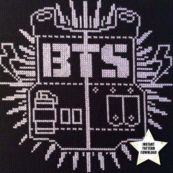 BTS Kpop Logo - BTS Kpop Boy Band Logo Cross Stitch Pattern Bangtan Boys | Etsy