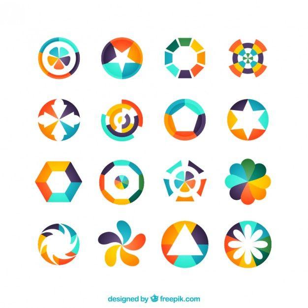 Geometry Logo - Colorful geometric logos Vector | Free Download