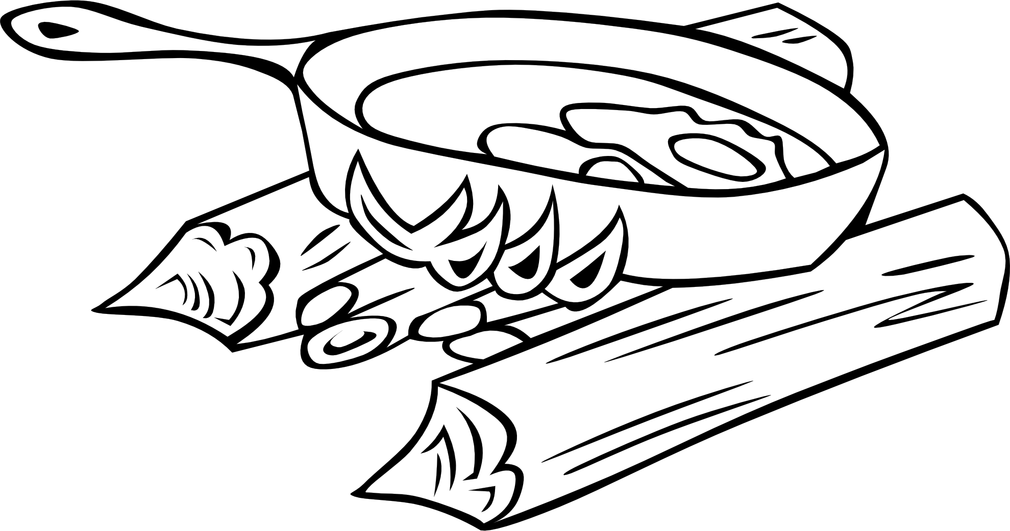 Cooking Black and White Logo - Campfire Cooking Clipart Clipart Image