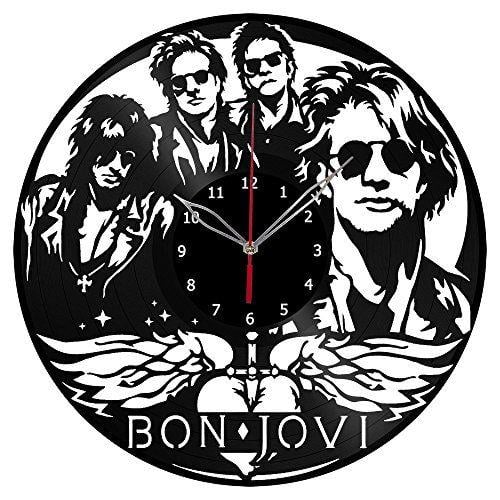 Bon Jovi Logo - Amazon.com: ForLovedGifts Bon Jovi Logo Design Vinyl Wall Clock ...