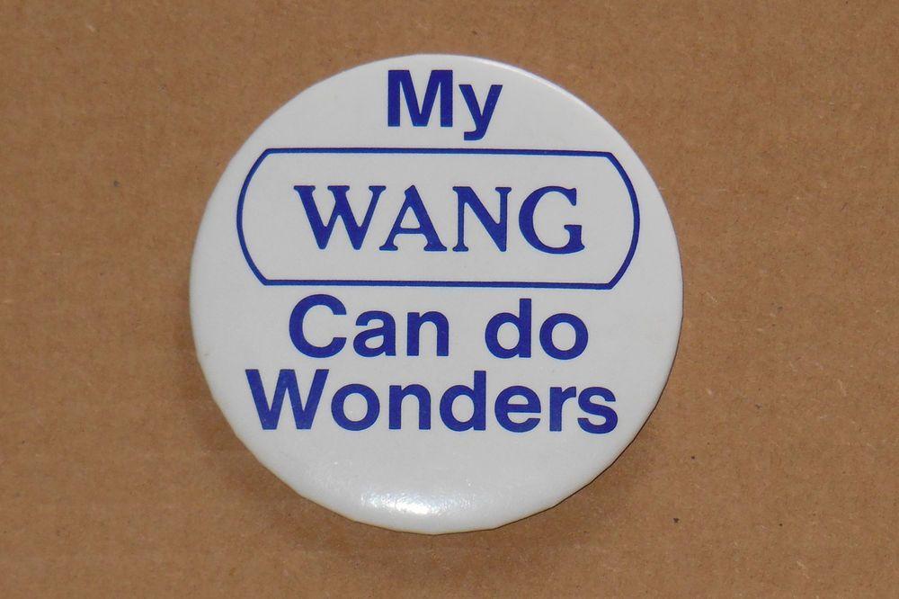 Wang Computer Logo - Vintage 1980s WANG Computers Button Pin 
