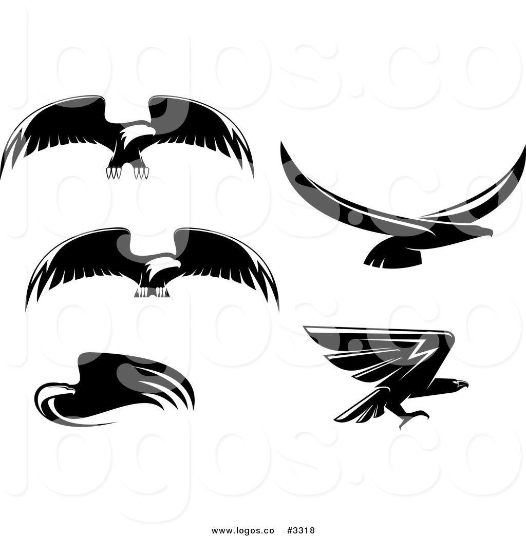 Black and White Eagle Logo - Royalty Free Vector of Black and White Flying Eagle Logos | Design ...