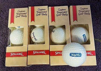 Wang Computer Logo - Vintage Spalding Wang Labs (Computers) Logo Golf Balls Dozen Lowell