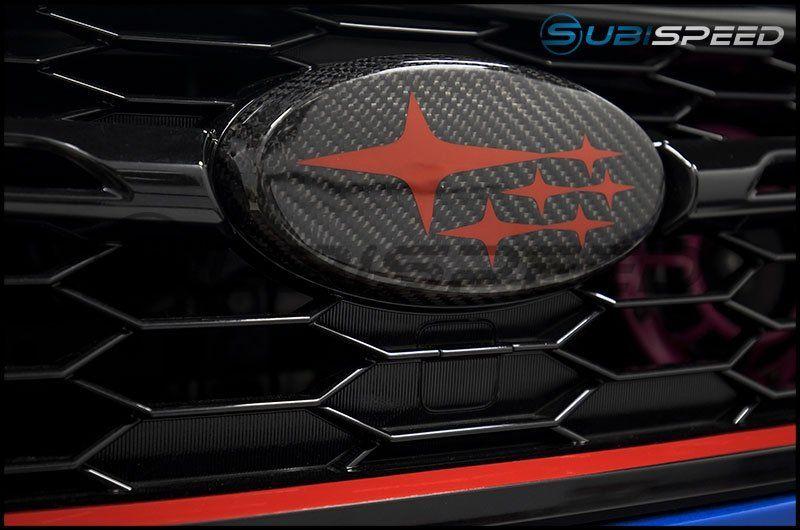 Red Subaru Logo - JDMS Front and Rear Carbon Fiber Frameless Emblem Set - 2015-2018 ...