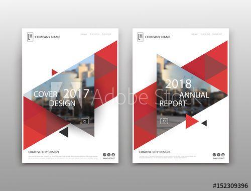 White Triangle Red Triangle Company Logo - Abstract binder layout. White a4 brochure cover design. Fancy info