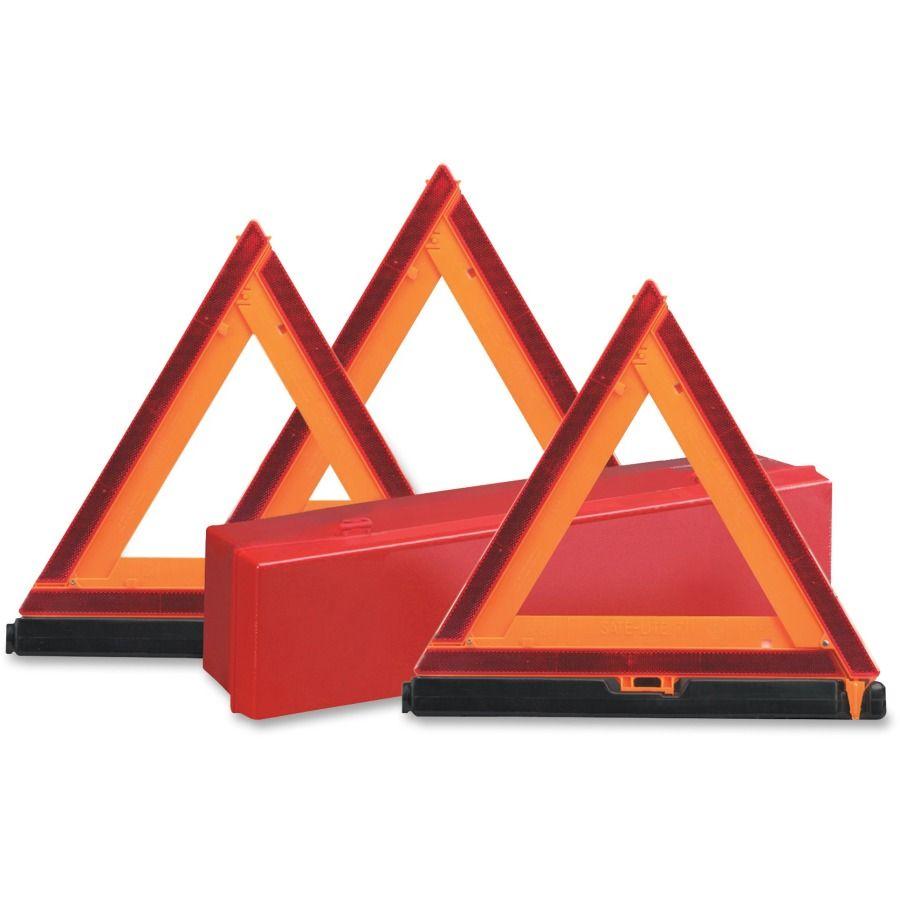 White Triangle Red Triangle Company Logo - Deflecto Early Warning Triangle Kit - White Printing Company