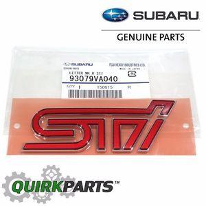 2018 Subaru Logo - OEM 2015 2018 Subaru WRX STi Rear Emblem Badge Nameplate Red NEW