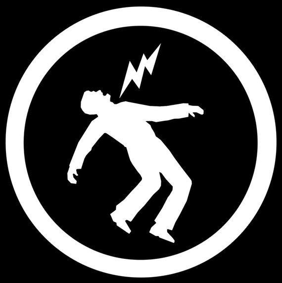 Green Day Black and White Logo - Green Day Warning Shock Hazard window sticker decal