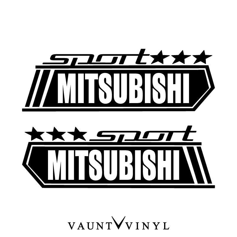 Mitsubishi Parts Logo - VAUNT VINYL sticker store: SPORTS Mitsubishi sticker right and left