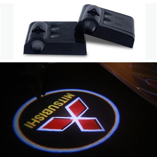 Mitsubishi Parts Logo - Car Emblem door logo Projector LED lights auto parts for mitsubishi