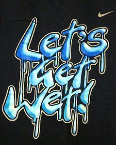Sexy Nike Logo - LET'S GET WET Sleeveless T Shirt XL Beat Up Tee Nike Icy Blue Logo