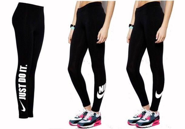 Sexy Nike Logo - tights, nike tights, nike logo, nike logo tights, sportswear, black