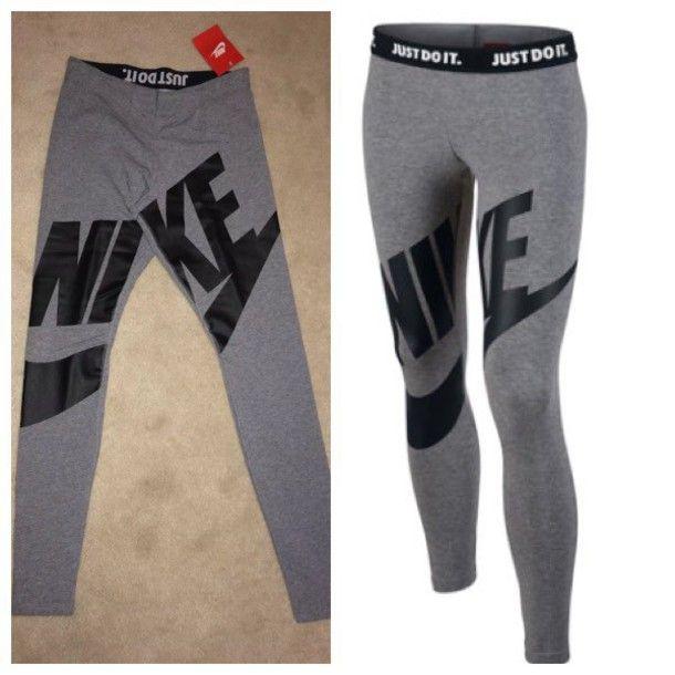 Sexy Nike Logo - leggings, grey, nike, women, , grey, exposed, logo, legasee, leg