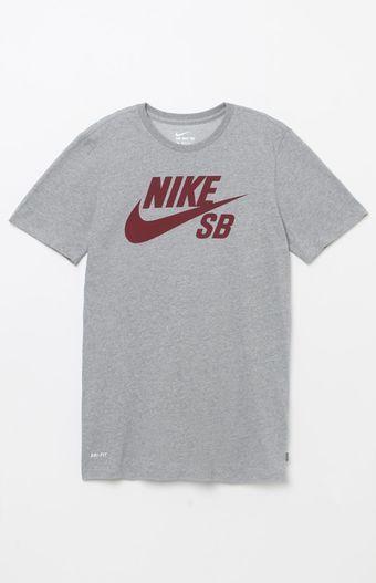 Sexy Nike Logo - Sexy Nike Sb Dark Gray For Men T-Shirt Dri-Fit Logo