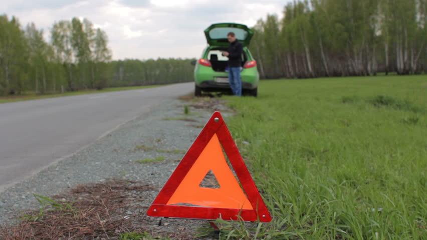 Broken Red Triangle Logo - Red Triangle and Broken Car Stock Footage Video (100% Royalty-free ...