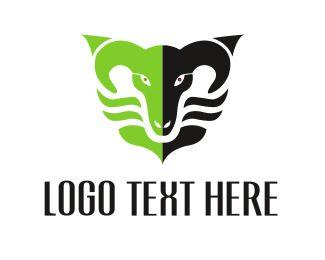 Green Horn Ram Logo - Horns Logo Designs. Make Your Own Horns Logo