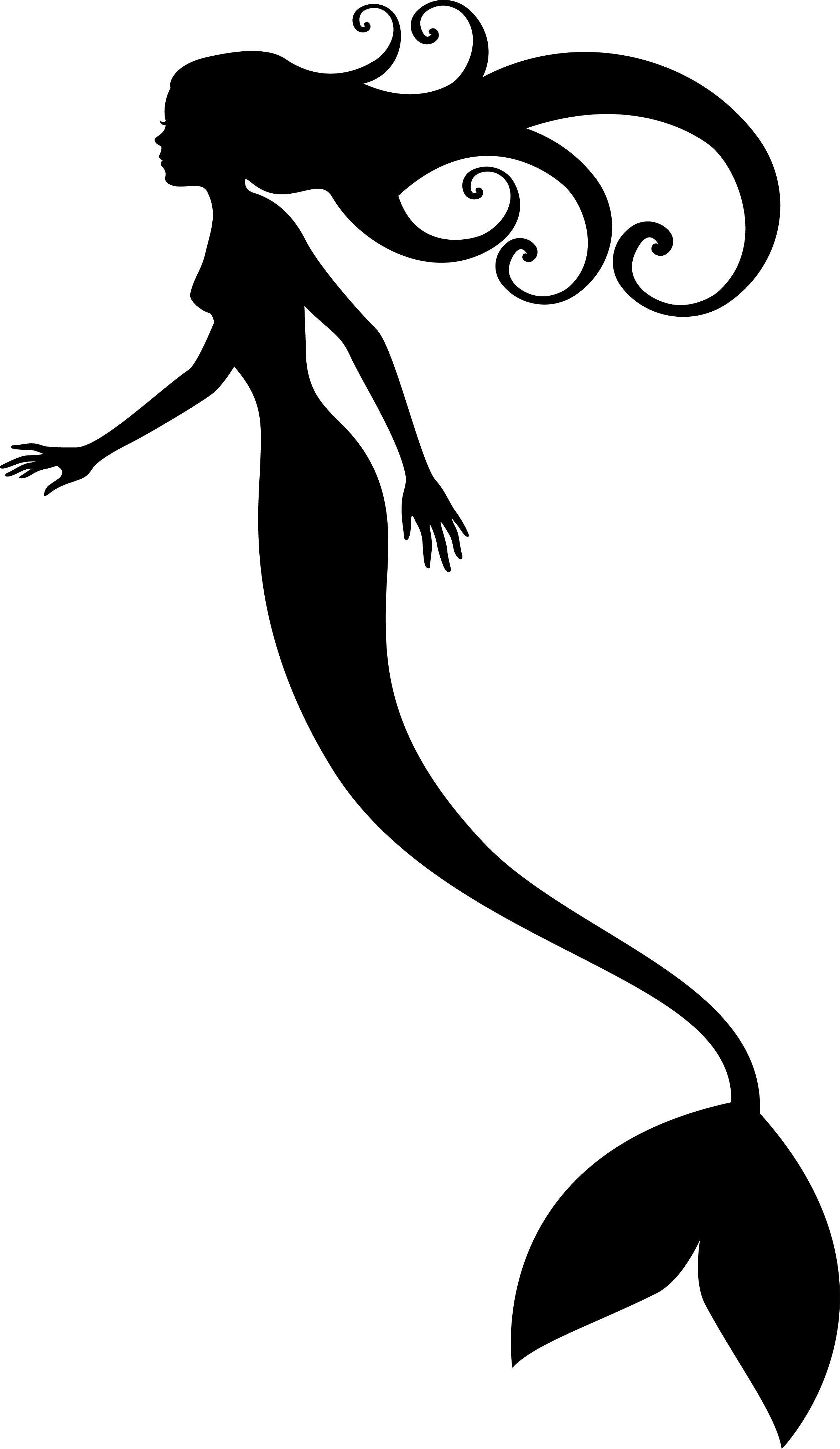 Black and Wight Mermaid Logo - Black And White Mermaid Clip Art. MermaidHiRes. Stencil designs