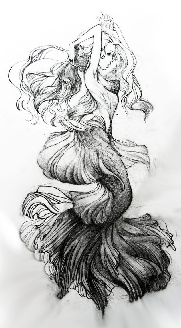 Black and Wight Mermaid Logo - Great mermaid picture