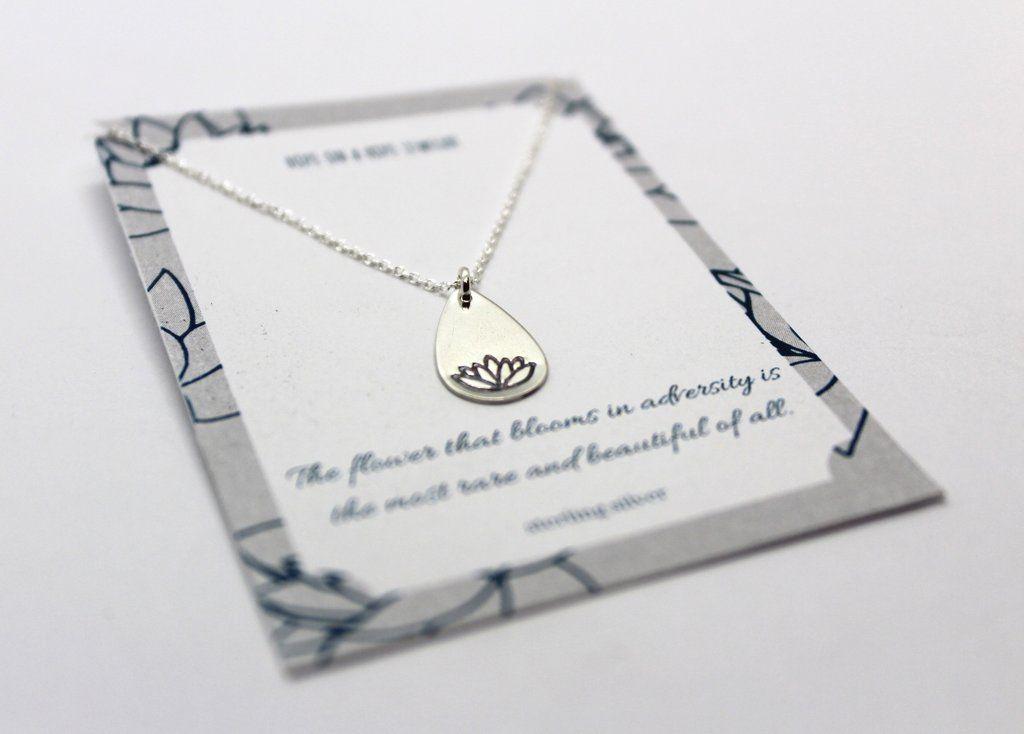 Lotus Teardrop Logo - Lotus Teardrop Necklace - Sterling Silver – Hope on a Rope Jewelry