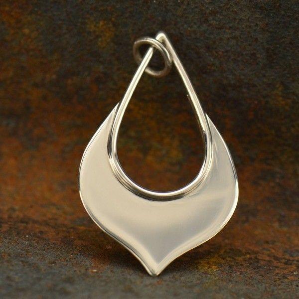 Lotus Teardrop Logo - Sterling Silver Lotus Teardrop Pendant - Flat Plate | Nina Designs