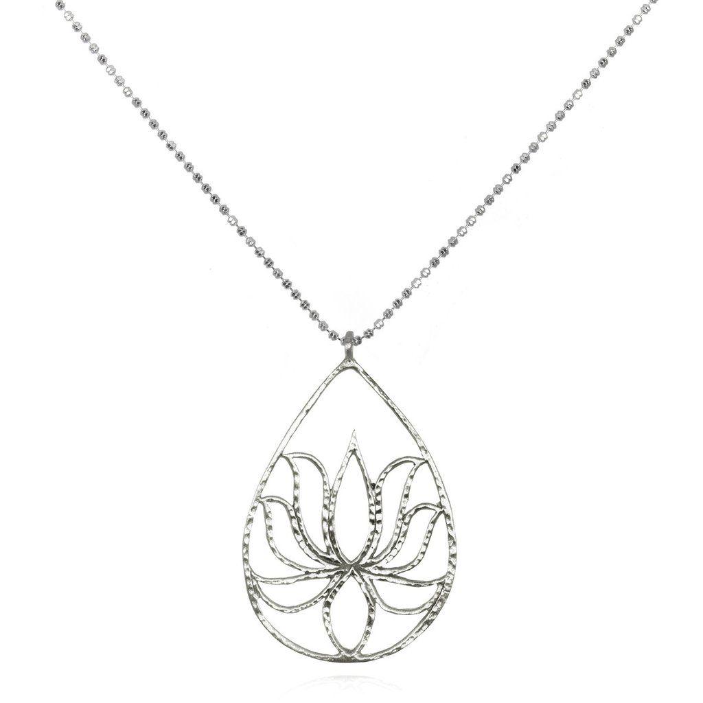 Lotus Teardrop Logo - Silver Lotus Necklace - Teardrop Lotus – Satya Jewelry