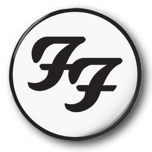 Foo Fighters Black and White Logo - Foo Fighters Logo 1 Button Badge & White, Dave Grohl