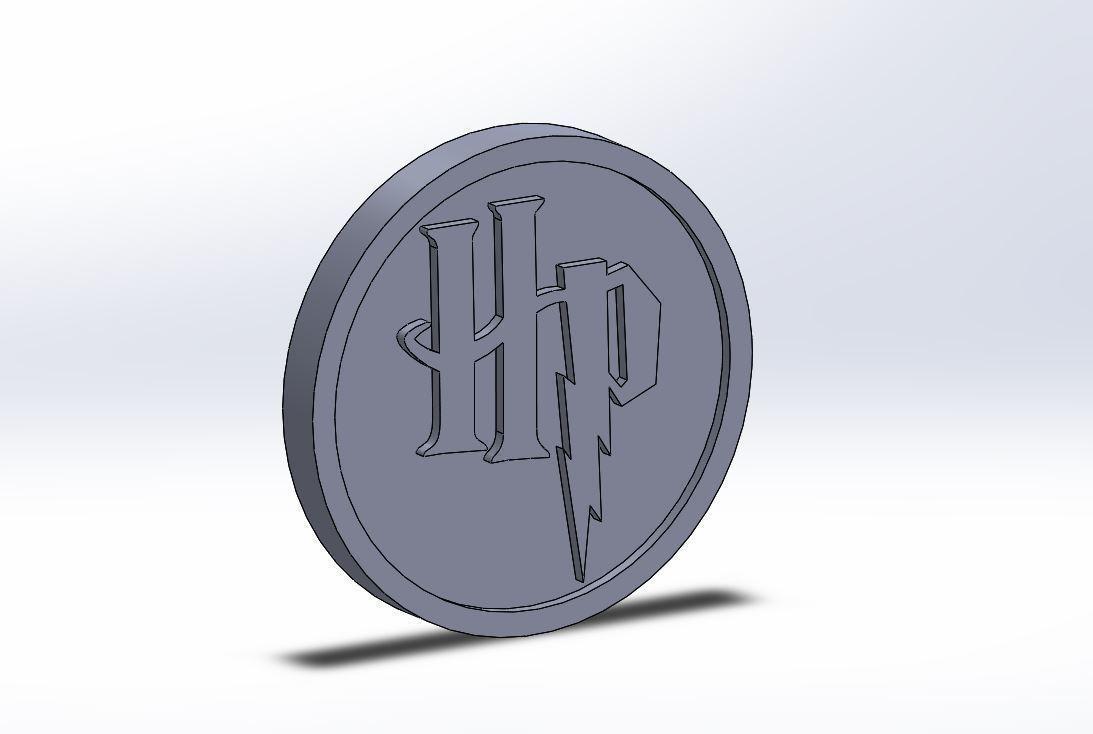 Harry Potter HP Logo - 3D Printed Harry Potter HP Logo Plaque Circle