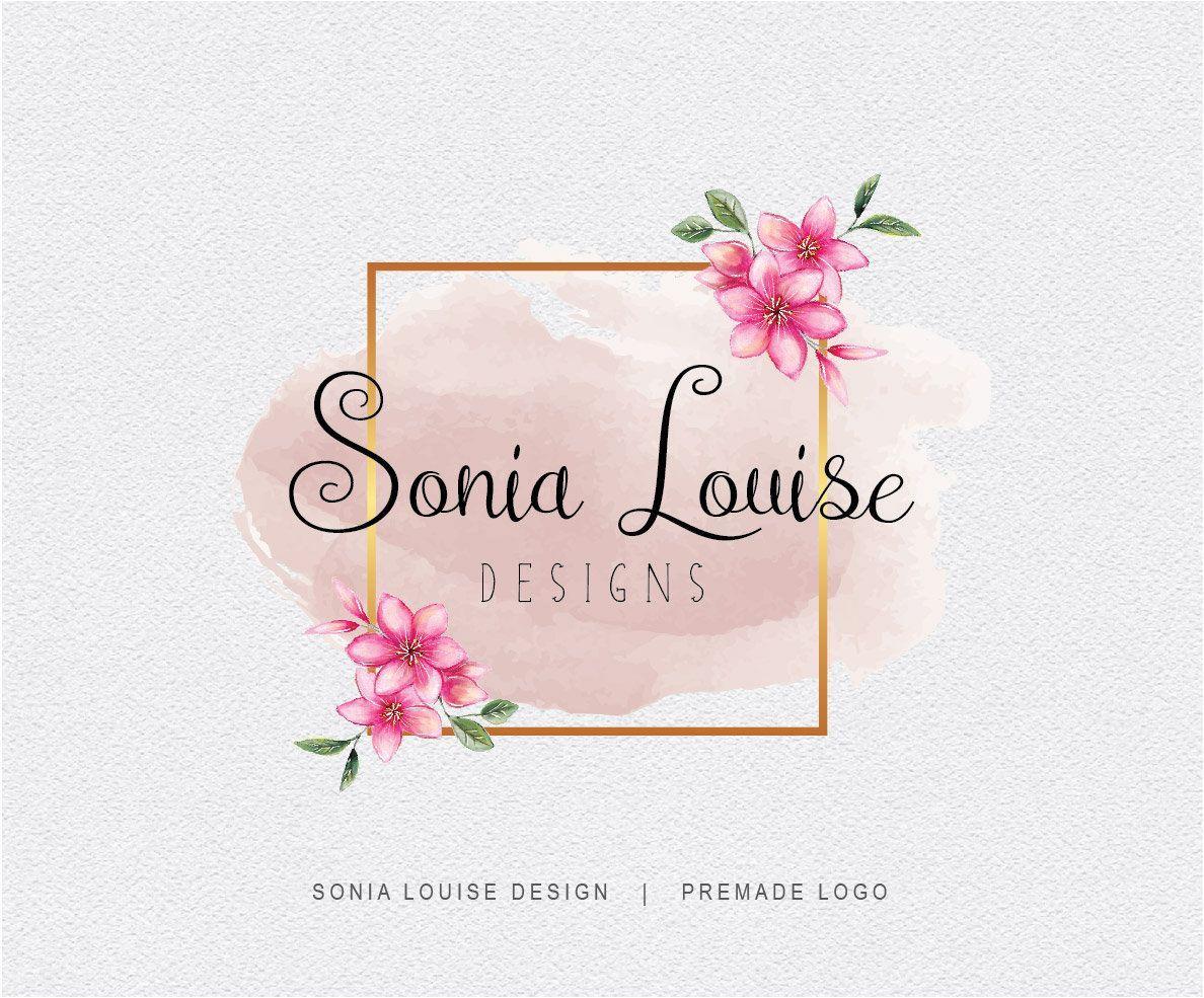 Christian Flower Logo - Premade Logo Design, flower logo, pink flower, Watercolor Logo ...