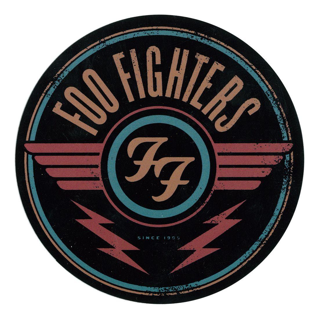 Foo Fighters Black and White Logo - Foo Fighters Logo Sticker Liquid Blue