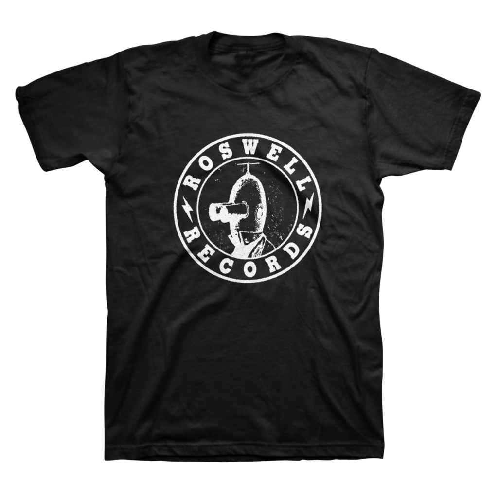 Foo Fighters Black and White Logo - Roswell Records Tee (Black) – Foo Fighters Official Store