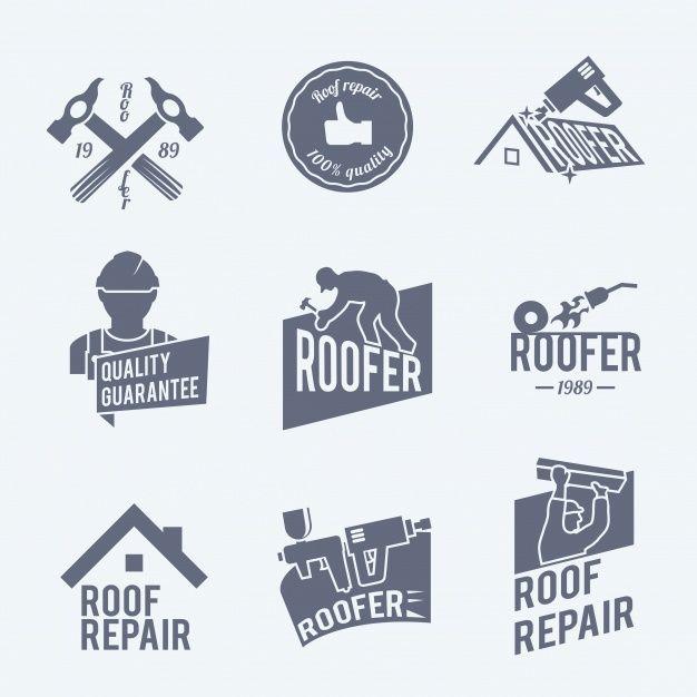 Repair Logo - Roof repair logo templates collection Vector