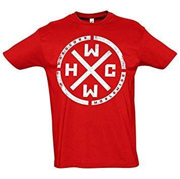 Red and White Clothing Logo - Hardcore Worldwide Hcww Logo Red White T Shirt Red Red Size:XL