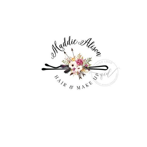 Christian Flower Logo - Premade logo Watercolor logo Flower logo Hair pin logo