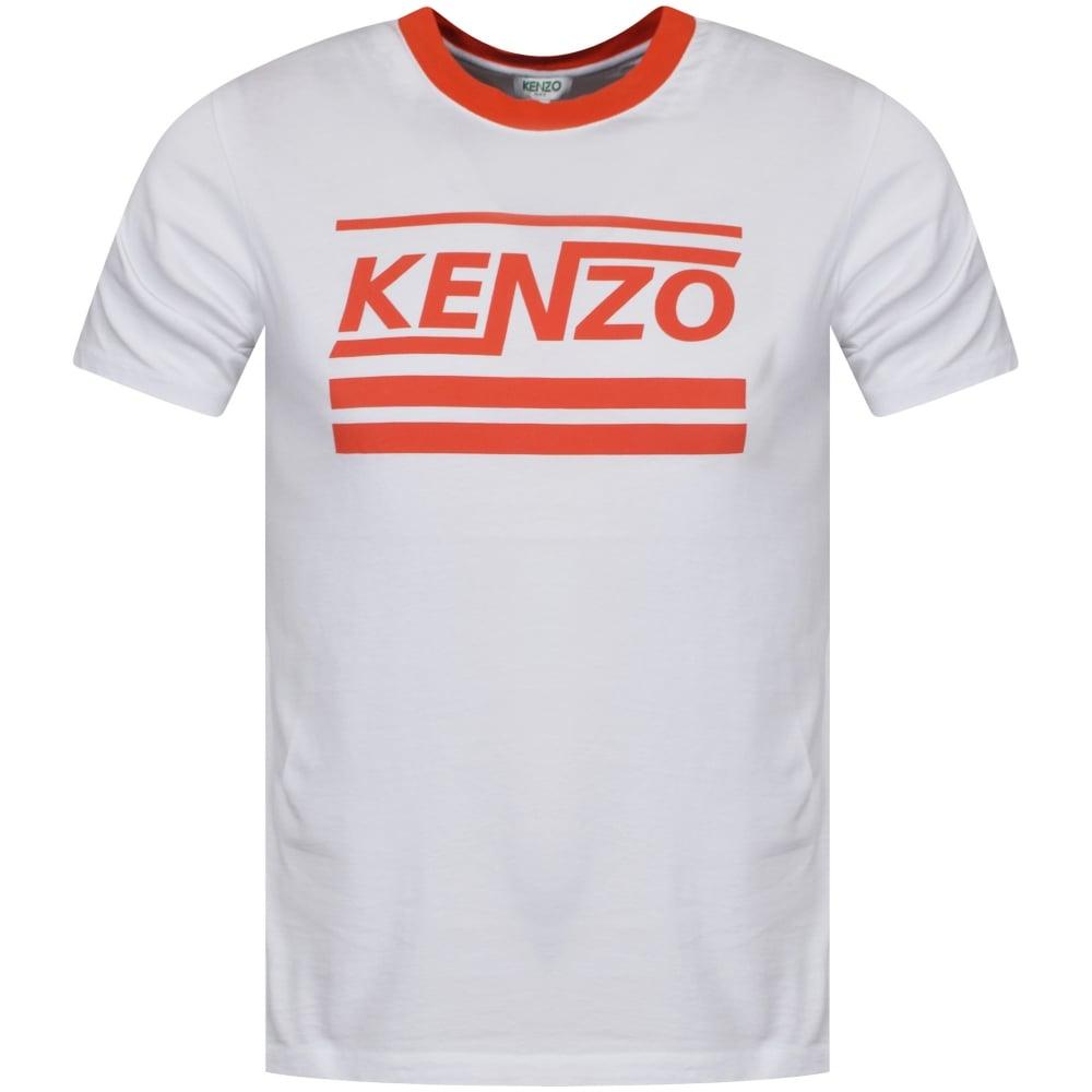 White with Red Logo - KENZO Kenzo White/Red Logo Detailing T-Shirt - Men from ...