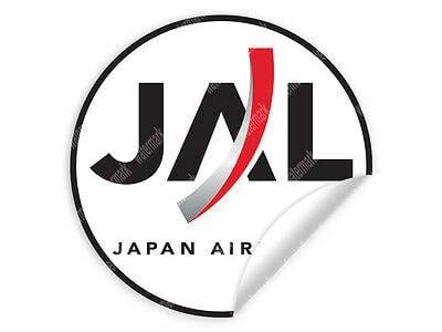 Japan Air Logo - 2X JAL JAPAN AIRLINES LOGO STICKERS / DECALS 1 ROUND + 1 OVAL ...