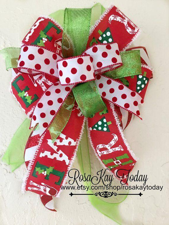Reds and Green Tree Logo - Red Bow, Green Bow, Christmas Bow, Polka Dot Bow, Christmas Tree ...