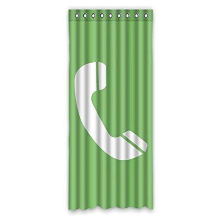 Green and White Telephone Logo - Custom Green White Telephone Logo Thermal Backed Blackout Polyester