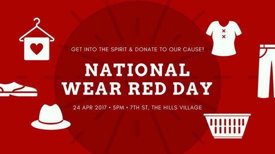 Red and White Clothing Logo - Red and White Clothes National Wear Red Day Facebook Event Cover ...